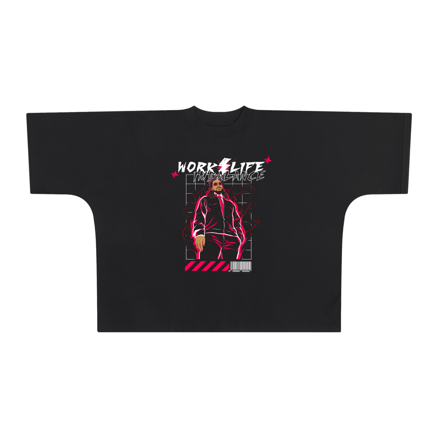 Oversized Work / Life Graphic T-Shirt