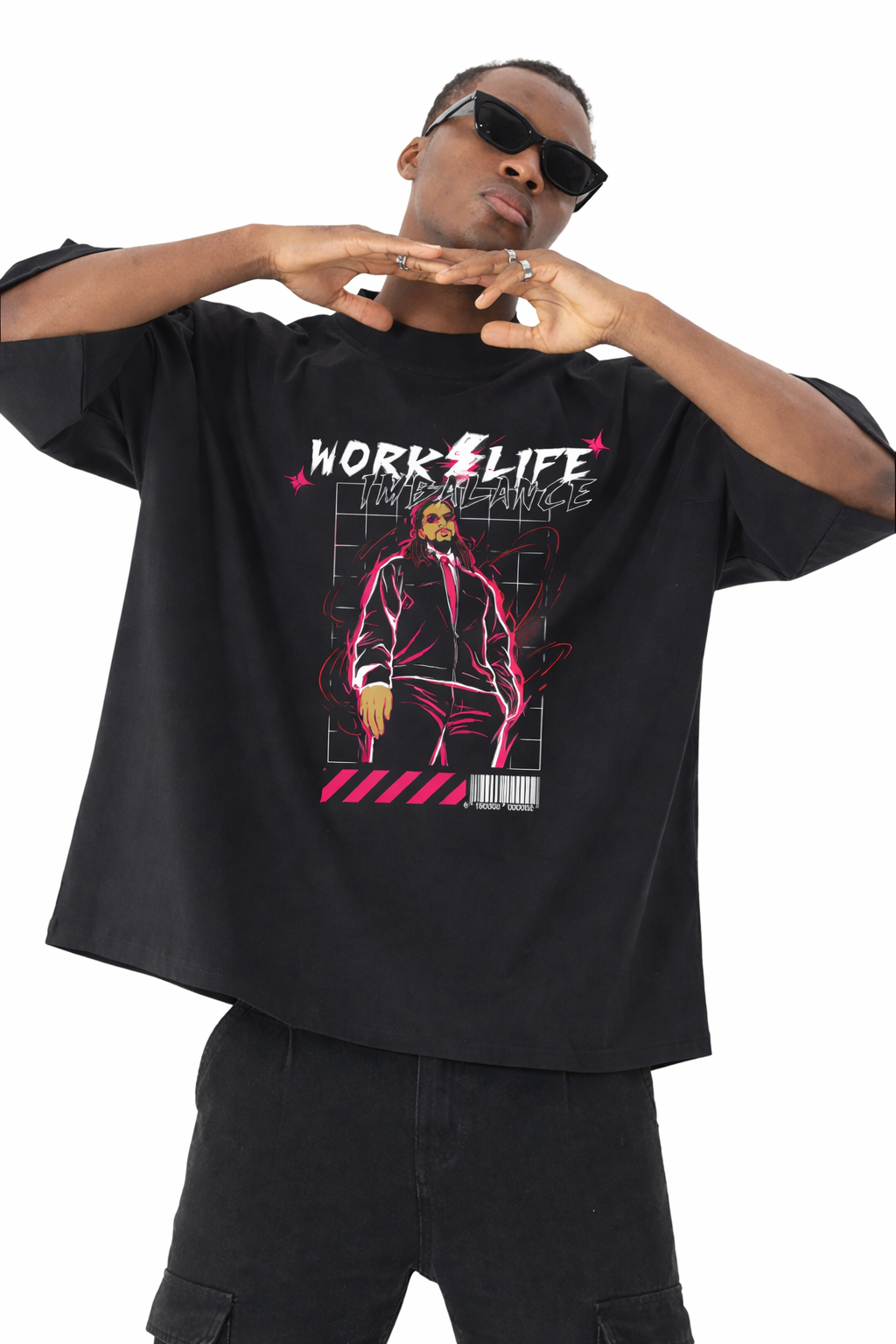Oversized Work / Life Graphic T-Shirt