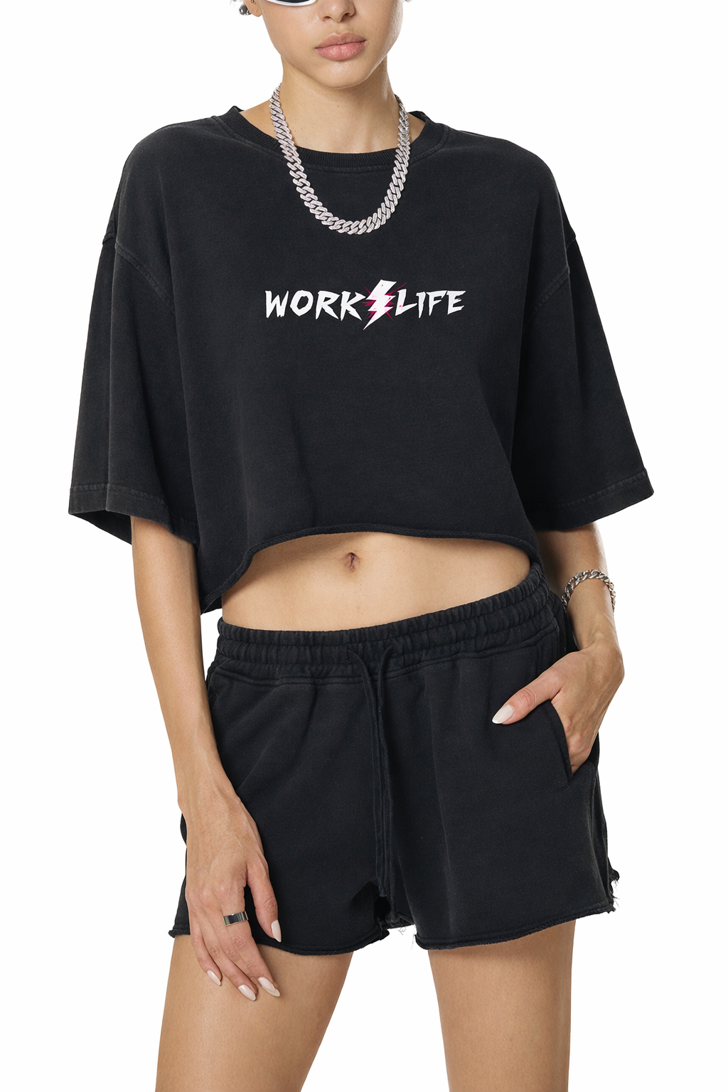 Work / Life Edgy Crop Top