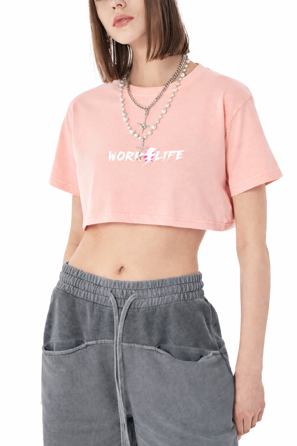 Work / Life Crop Top