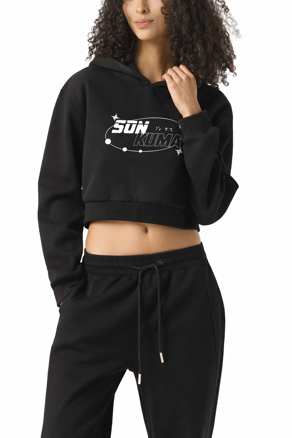 Work / Life Cropped Hoodie